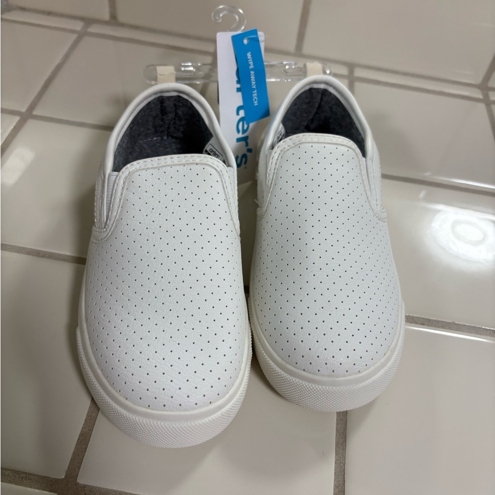 Carter's White Perforated Slip-On Shoes